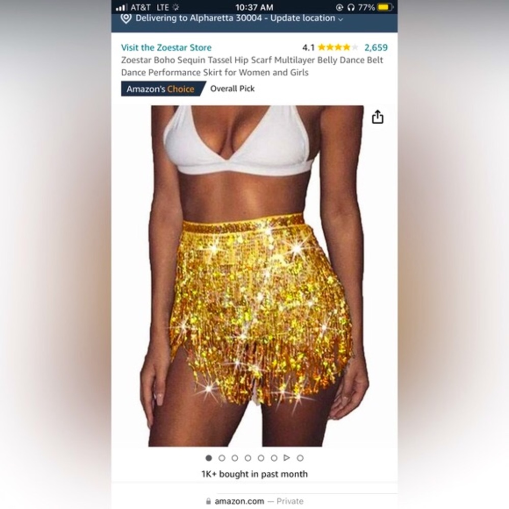 Gold tassel skirt from Amazon